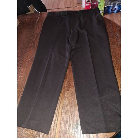 40x29 Saddlebred Brown Flat Front Pleated Leg Dress Suit Tuxedo Pants - Picture 1 of 4